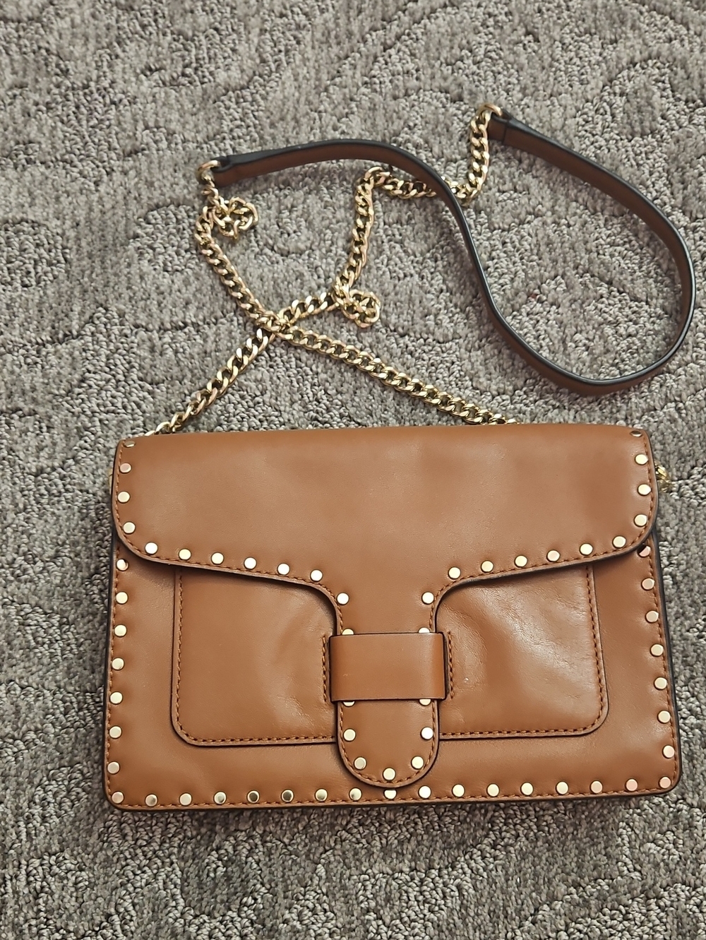 Rebecca Minkoff Tan Studded Leather Crossbody Bag